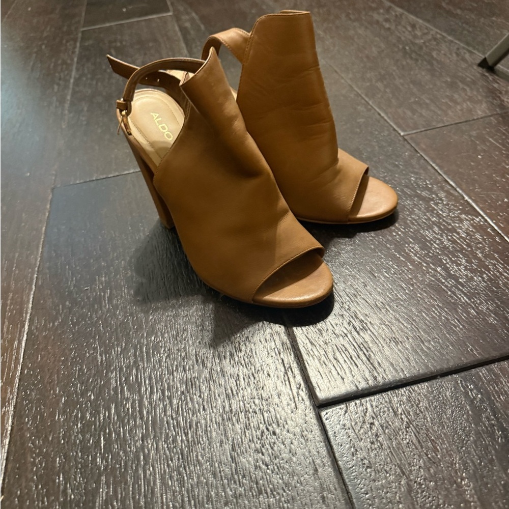 Aldo Women's Brown Peep-Toe Heels